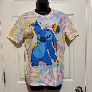 Disney Pride Collection Colorful Stitch Tie-Dye T-Shirt Size X-Small